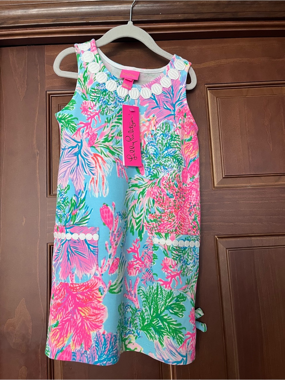 Lilly Pulitzer NWT Little Lilly Knit Shift Dress Sz Small (4/5), celestial blue
